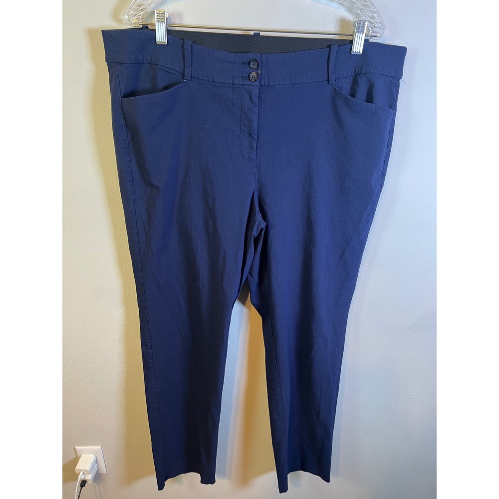 Lane Bryant Womens Pants Comfort Waist Navy Blue Size 20 Regular